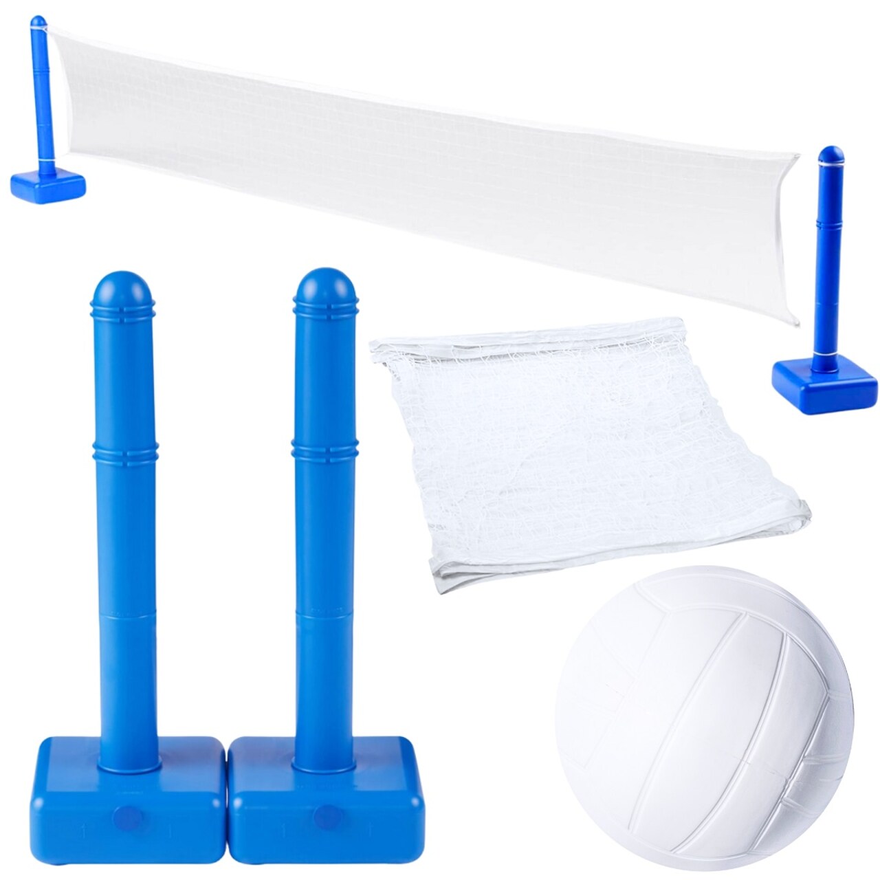 Swim Central 12ft In-Ground Swimming Pool Volleyball Game with Weighted Net Supports